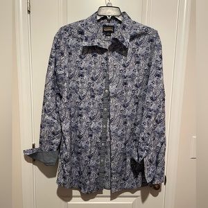 Cremieux Blue paisley dress shirt-2XL